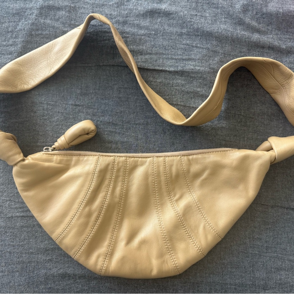 Soft Lambskin Croissant Bag - Small - Dune